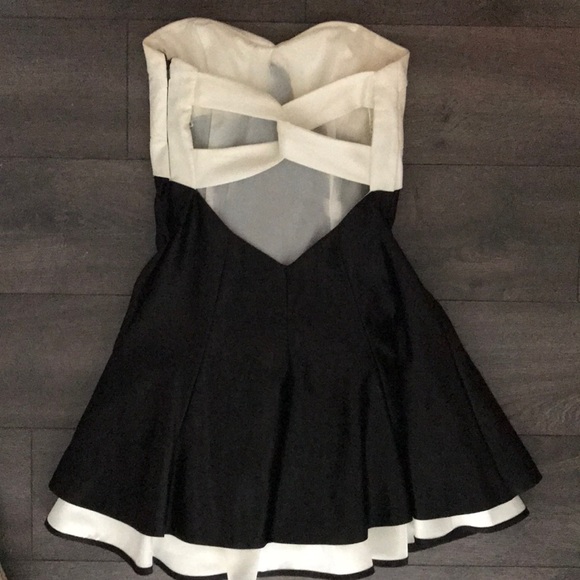 Jessica McClintock Cream/Black Strapless Dress - Picture 2 of 5